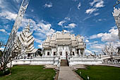 Famous Thailand temple or white temple, Wat Rong Khun,at Chiang Rai province, northern Thailand. 